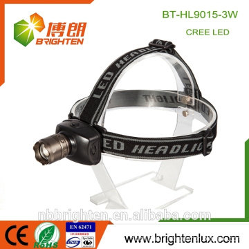 New design Cheap Hot Wholesale 3W Aluminum 3*aaa Adjustable zoom long range 3 mode led headlamps for children